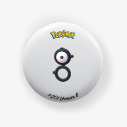 Chapa Unown B 38mm | Varias Formas | Pokémon