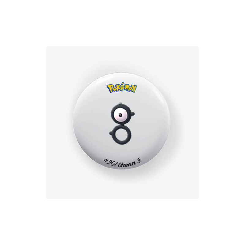 Chapa Unown B 38mm | Varias Formas | Pokémon