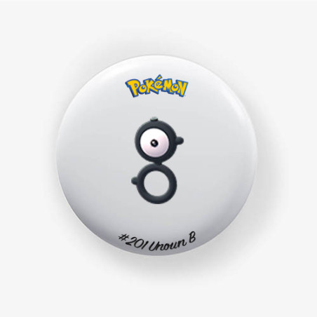 Chapa Unown B 38mm | Varias Formas | Pokémon