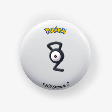 Chapa Unown G 38mm | Varias Formas | Pokémon