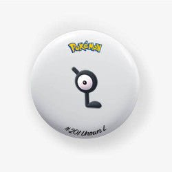 Chapa Unown L 38mm | Varias Formas | Pokémon