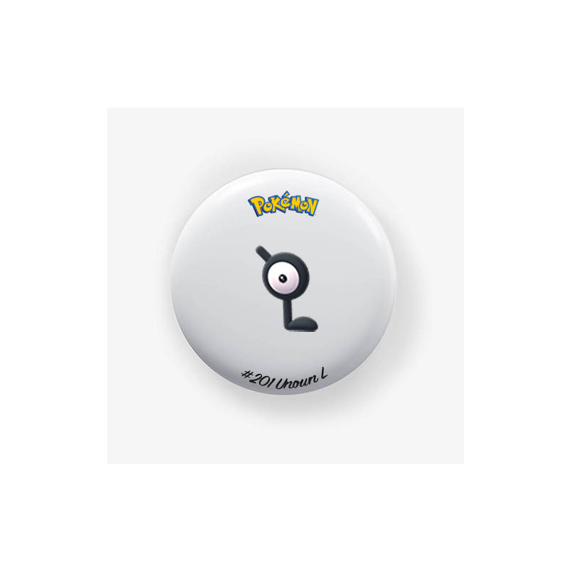 Chapa Unown L 38mm | Varias Formas | Pokémon