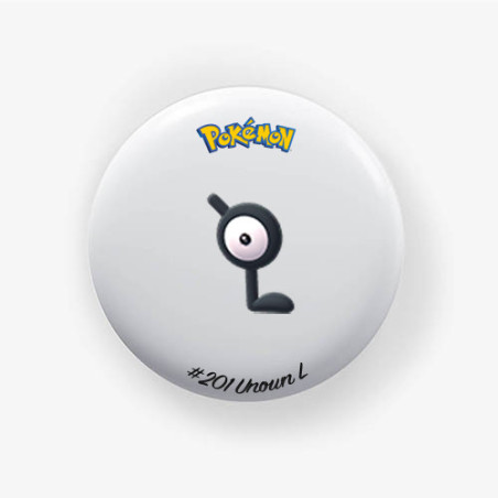 Chapa Unown L 38mm | Varias Formas | Pokémon