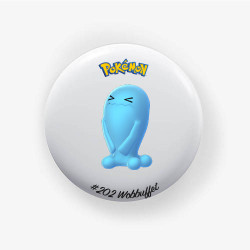 Chapa Wobbuffet 38mm | Alfiler o Imán | Pokémon