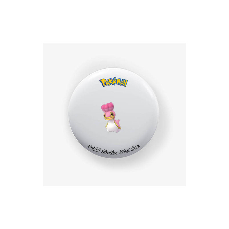 Chapa Shellos Mar Oeste 38mm | Alfiler o Imán | Pokémon