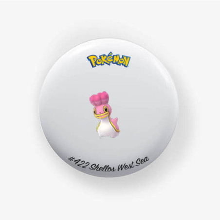 Chapa Shellos Mar Oeste 38mm | Alfiler o Imán | Pokémon