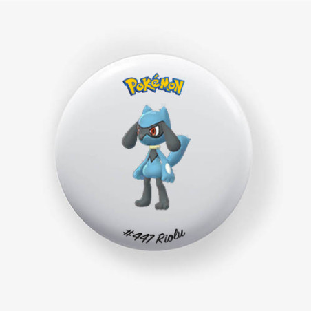 Chapa Riolu 38mm | Alfiler o Imán | Pokémon