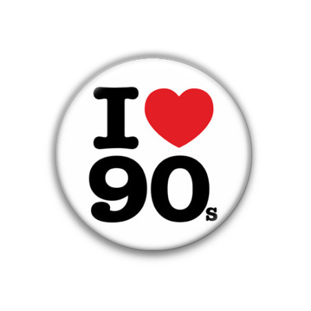 Chapa "I Love 90s" - 38mm con alfiler o imán | Estilo retro