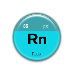 Chapa Radón (Rn) 38mm | Alfiler o Imán | Ciencia