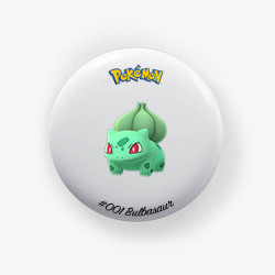 Chapa Bulbasaur 38mm | Alfiler o Imán | Pokémon